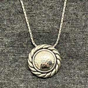 Brighton Silver Roped double sided pendant necklace